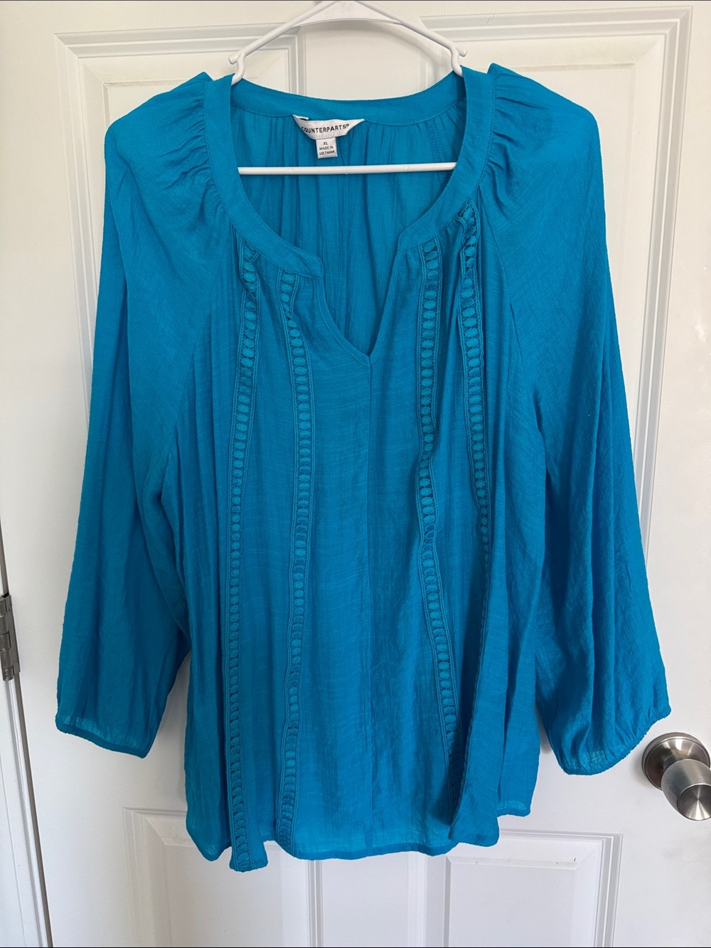 Counterparts Teal Peasant Blouse
